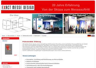 Website der Messebaufirma. www.exact-messe-design.de Website der Messebaufirma. www.exact-messe-design.de
